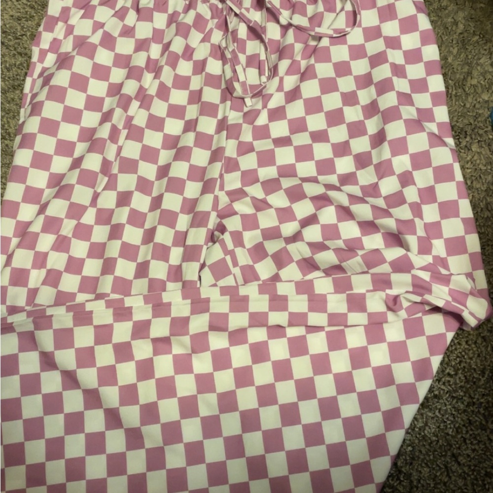 Purple and White Checkered Pants